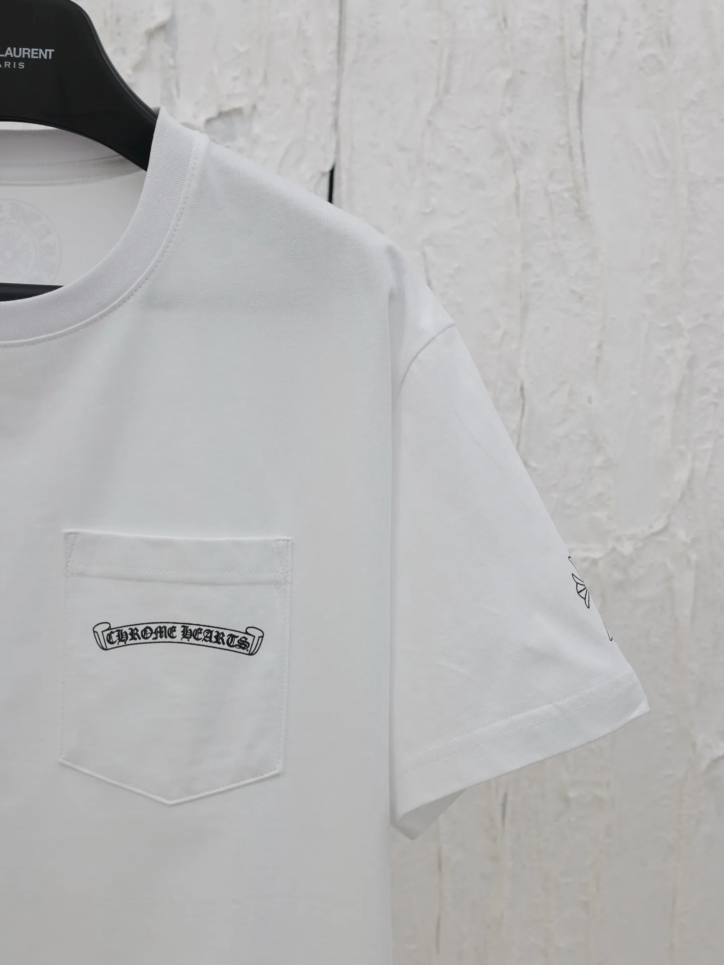 🅿️280 Chrome Hearts*/Chrome Hearts 25 new shadow cross short-sleeved T-shirt. The fabric is made of 26-woven 200g cotton, and the printing is hand-printed with glue. Size: S/M/L